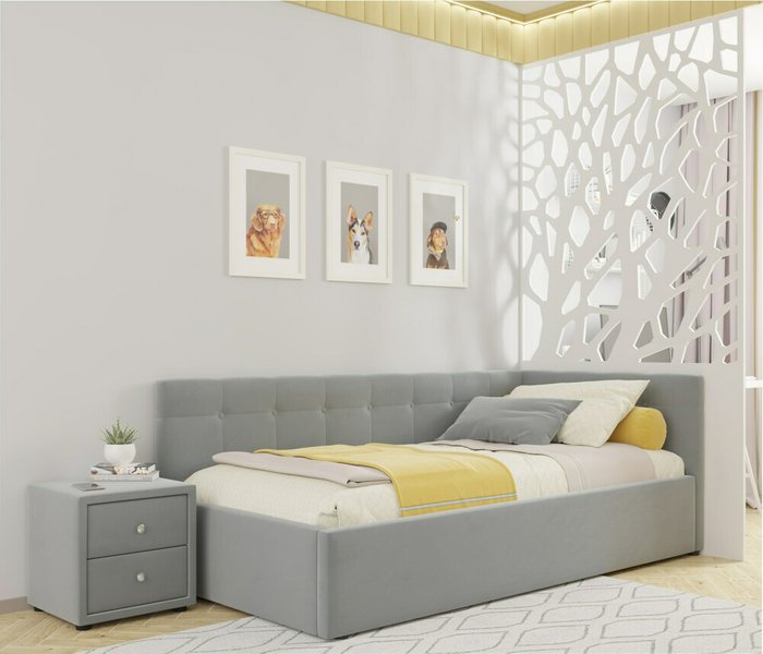 Кровать Colibri 80х160 с подъемным механизмом серого цвета - лучшие Одноярусные кроватки в INMYROOM