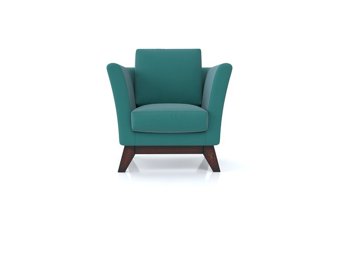 Кресло Дублин с ножками из массива сосны и обивкой из бирюзового велюра