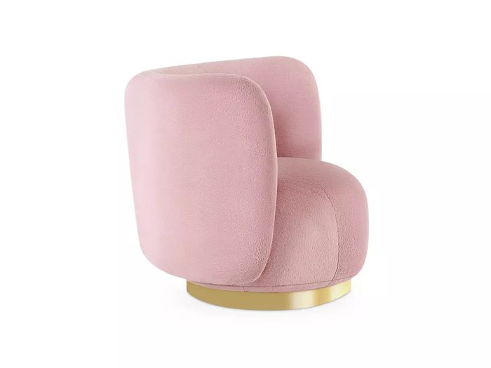 Кресло Lucca вращающееся розового цвета с основанием золотого цвета - лучшие Интерьерные кресла в INMYROOM