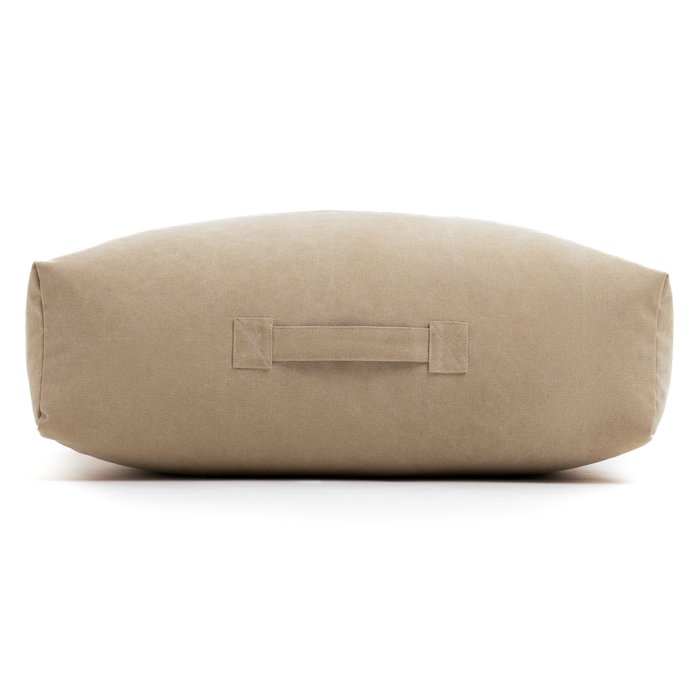 Пуф-подушка XL из натурального хлопка бежевого цвета