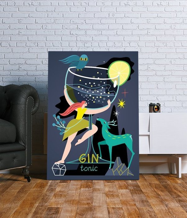 Принт Gin tonic 70х90 на холсте - лучшие Принты в INMYROOM Принт Gin tonic 70х90 на холсте - лучшие Принты в INMYROOM