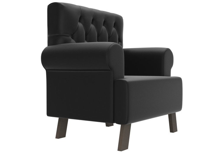 Кресло Хилтон черного цвета (экокожа) - лучшие Интерьерные кресла в INMYROOM