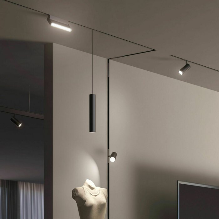 Трековый светильник Slim Magnetic M02 черного цвета - лучшие Трековые светильники в INMYROOM
