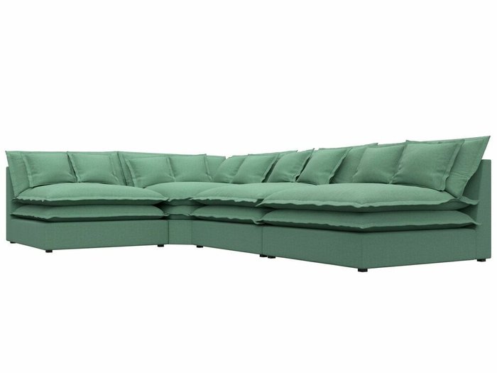 Угловой диван Лига 040 зеленого цвета левый угол - лучшие Угловые диваны в INMYROOM