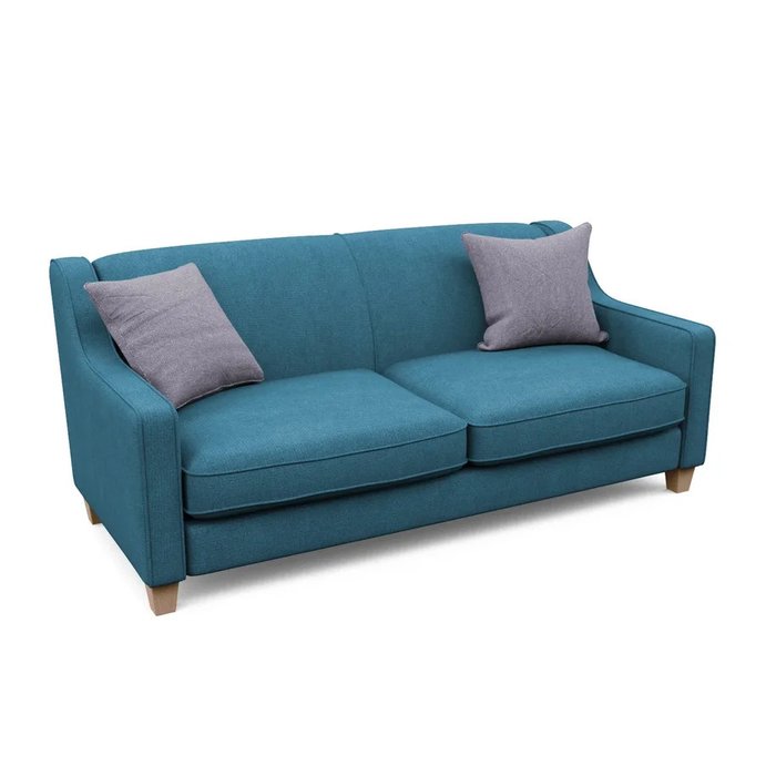Трехместный диван Агата L синего цвета - купить Прямые диваны по цене 81880.0