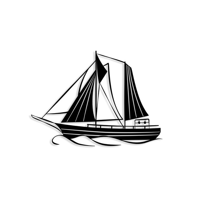 Панно Sail из металла черного цвета