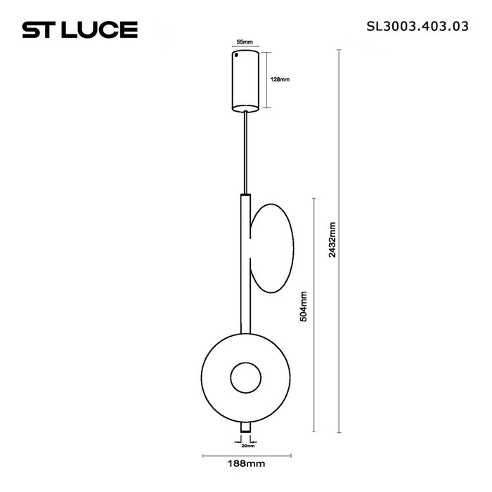 Светильник подвесной ST-Luce Черный/Оранжевый, Черный LED 3*2W 3000K SENTITO - лучшие Подвесные светильники в INMYROOM