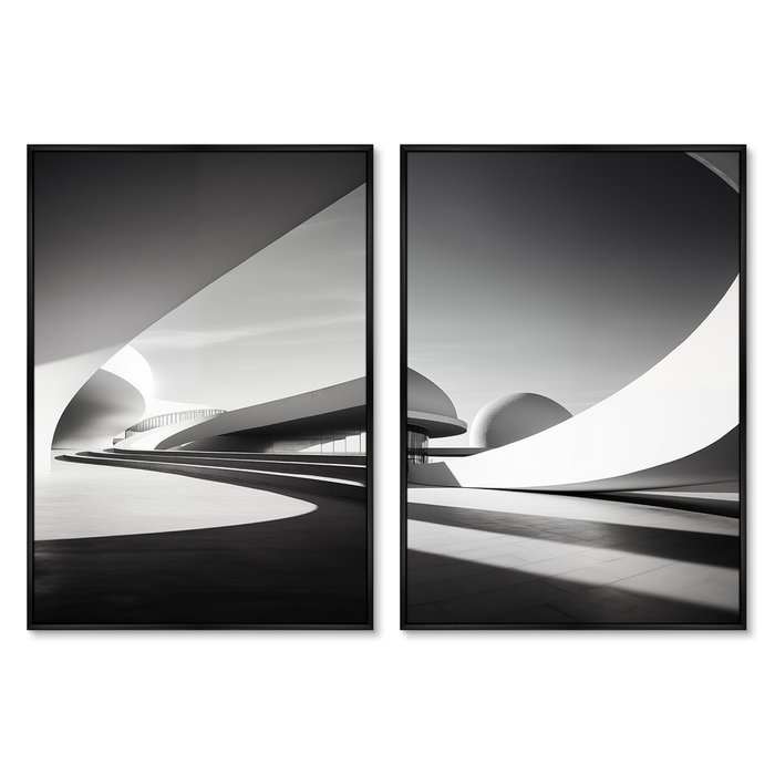 Набор из двух репродукций картин Architecture, curves of large arches, 2024г.