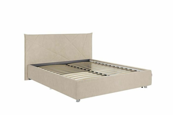 Кровать Бест 160х200 бежевого цвета без подъемного механизма - купить Кровати для спальни по цене 26380.0