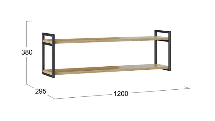 Полка настенная Лофт бежевого цвета - купить Полки по цене 3899.0