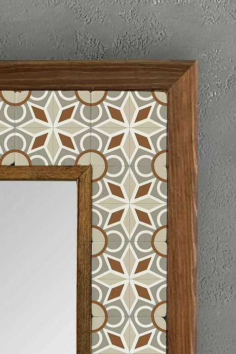 Настенное зеркало с каменной мозаикой 33x33 с основанием из композита - лучшие Настенные зеркала в INMYROOM