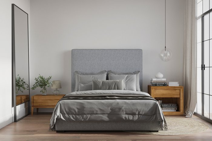 Кровать Norte 160х200 серого цвета с подъемным механизмом
