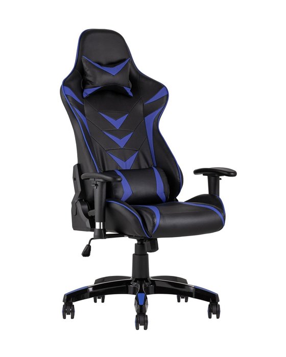 Кресло игровое Top Chairs Corvette черно-синего цвета