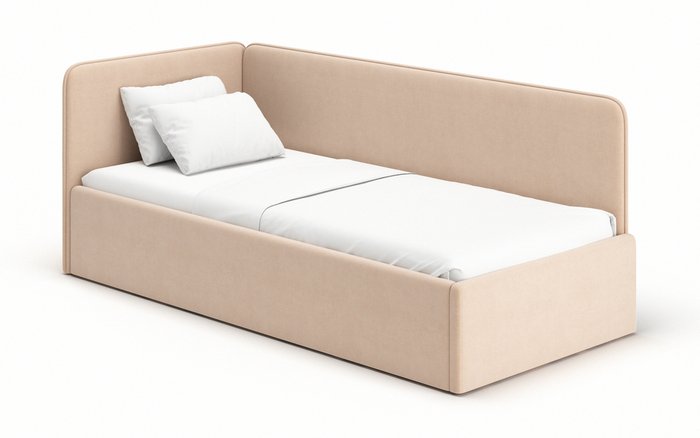 Кровать-диван Leonardo 80х180 цвета латте с бортиком - лучшие Одноярусные кроватки в INMYROOM