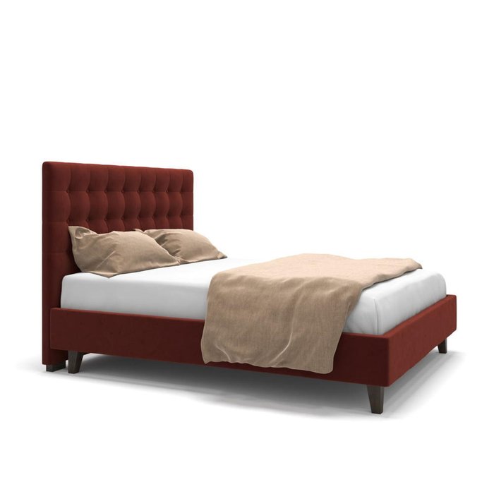  Кровать Finlay на ножках красная 200х200 - купить Кровати для спальни по цене 78900.0