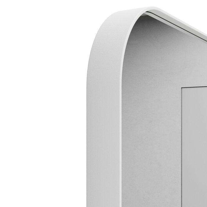 Дизайнерское настенное зеркало Kuvino L в тонкой раме белого цвета - лучшие Настенные зеркала в INMYROOM