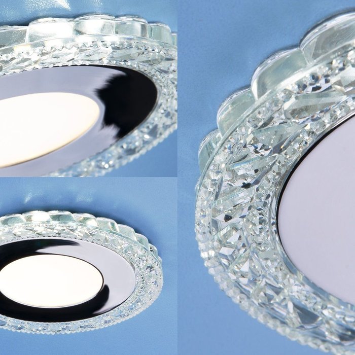 Точечный светильник с LED подсветкой 9909 LED 8W CL прозрачный - лучшие Встраиваемые споты в INMYROOM