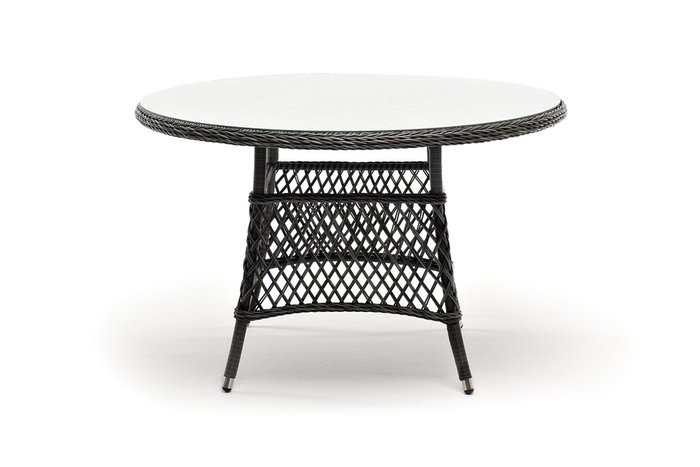 Плетенный стол Эспрессо D118 графитового цвета - купить Садовые столы по цене 48603.0