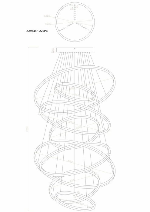 Подвесная люстра Arte Lamp ARKANE A2974SP-225PB - купить Подвесные люстры по цене 115890.0 Подвесная люстра Arte Lamp ARKANE A2974SP-225PB - купить Подвесные люстры по цене 115890.0