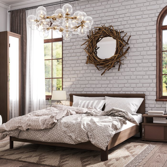 Кровать Магна 180х200 коричневого цвета  - купить Кровати для спальни по цене 50885.0
