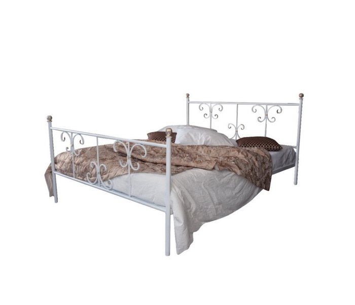 Кованая кровать Симона 160х200 белого цвета