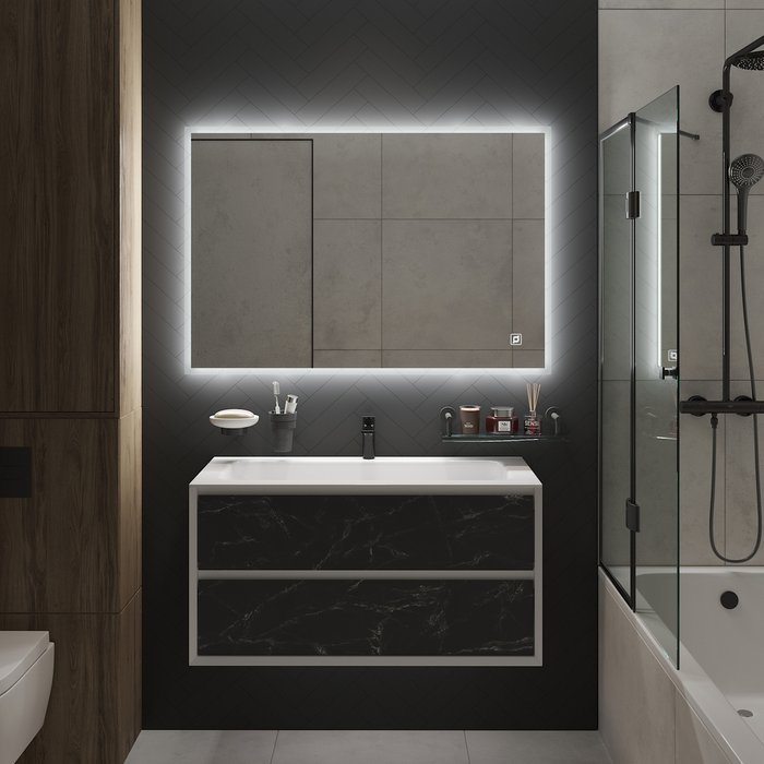 Настенное зеркало Стило 80х120 с LED-подсветкой - купить Настенные зеркала по цене 12800.0