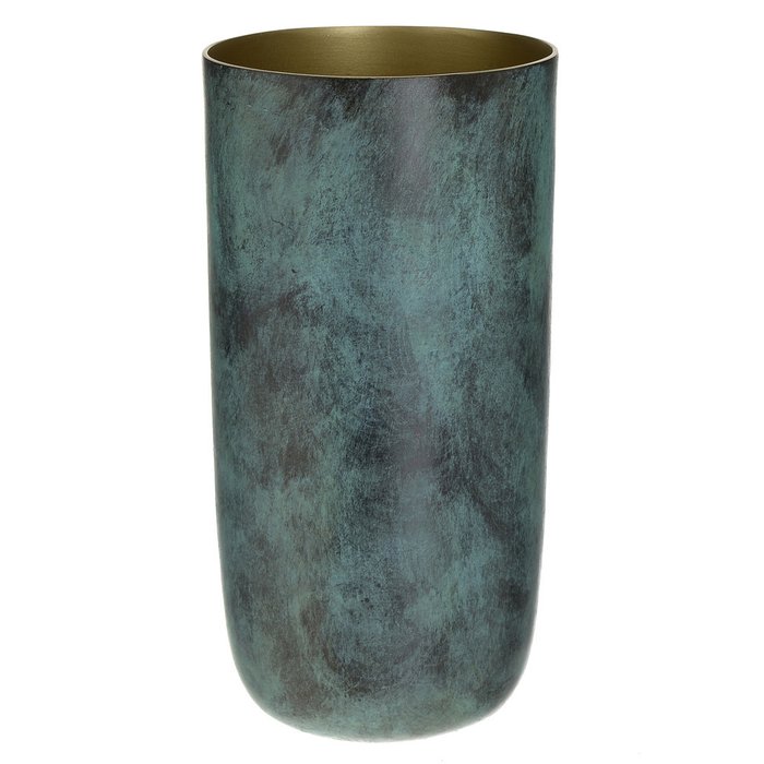 Металлическая ваза зеленого цвета