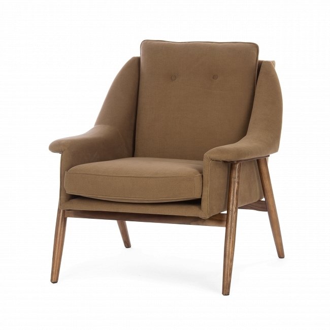 Кресло Edinburg коричневого цвета с каркасом из массива