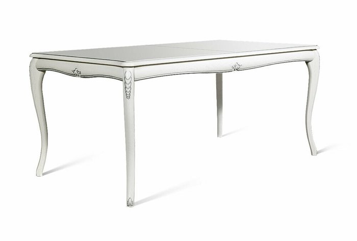 Раскладной обеденный стол Fleuron цвета альба с серебряной патиной