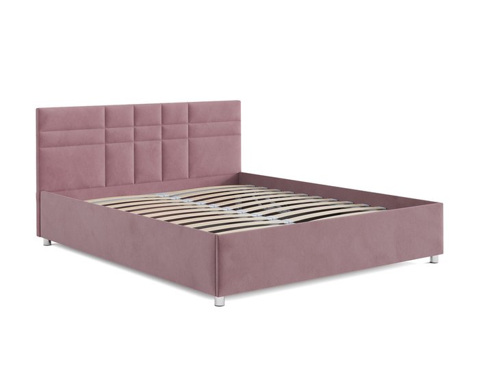 Кровать Нью-Йорк 160х190 пудрового цвета с подъемным механизмом (велюр) - лучшие Кровати для спальни в INMYROOM