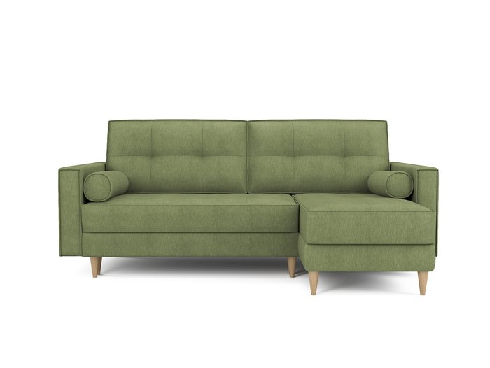 Угловой раскладной диван Отто правый оливкового цвета