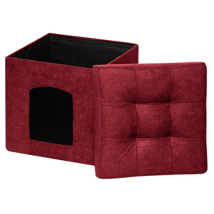 Пуфик складной для животных бордового цвета - лучшие Мебель для домашних питомцев в INMYROOM