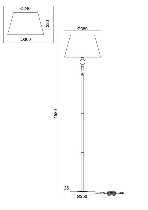 Напольный светильник (торшер) Freya FR5190FL-01BS - купить Торшеры по цене 17990.0