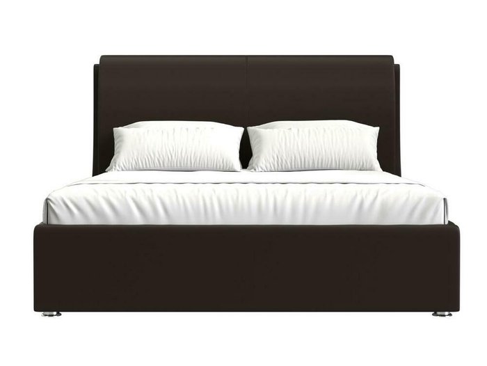 Кровать Принцесса 180х200 темно-коричневого цвета с подъемным механизмом (экокожа) - купить Кровати для спальни по цене 89999.0