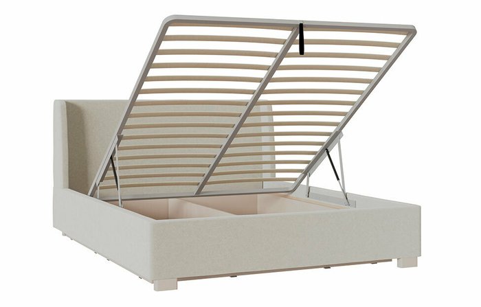 Кровать Аура 160х200 светло-бежевого цвета с подъемным механизмом - лучшие Кровати для спальни в INMYROOM