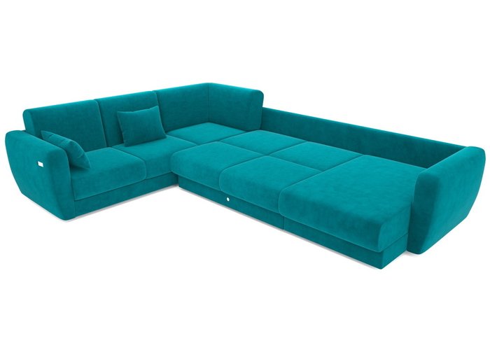 Модульный угловой диван-кровать бирюзового цвета - лучшие Угловые диваны в INMYROOM