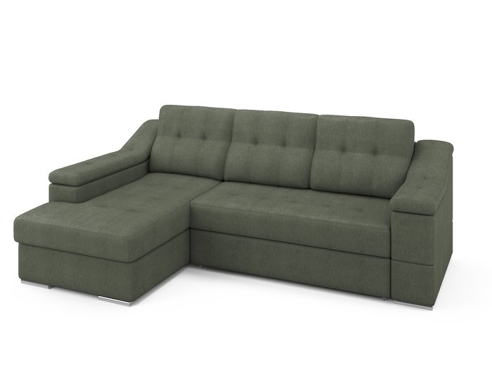 Угловой раскладной диван Liverpool левый темно-зеленого цвета - лучшие Угловые диваны в INMYROOM