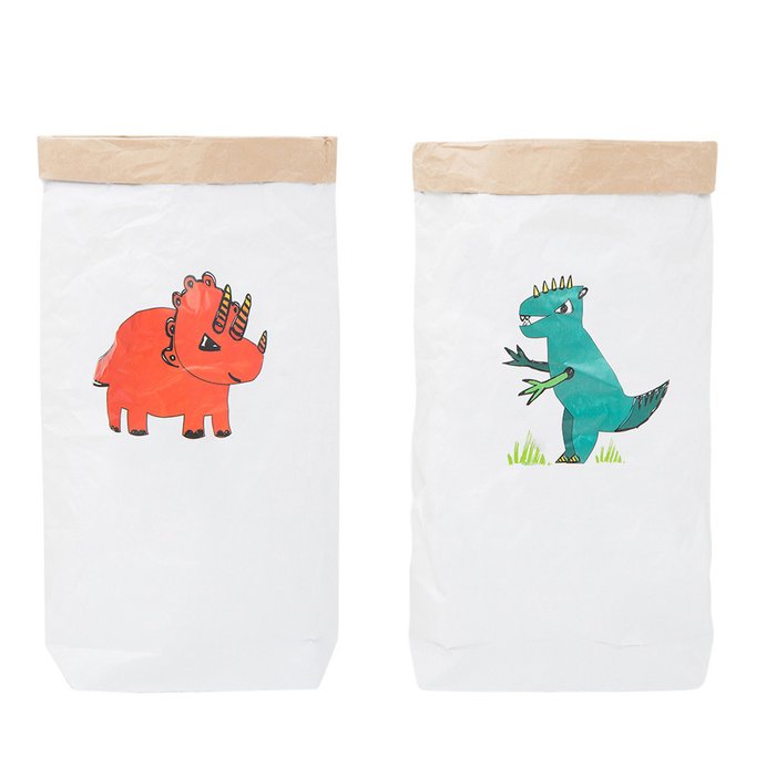 Эко-мешок для игрушек Трицератопс из крафт бумаги - купить Декоративные коробки по цене 290.0