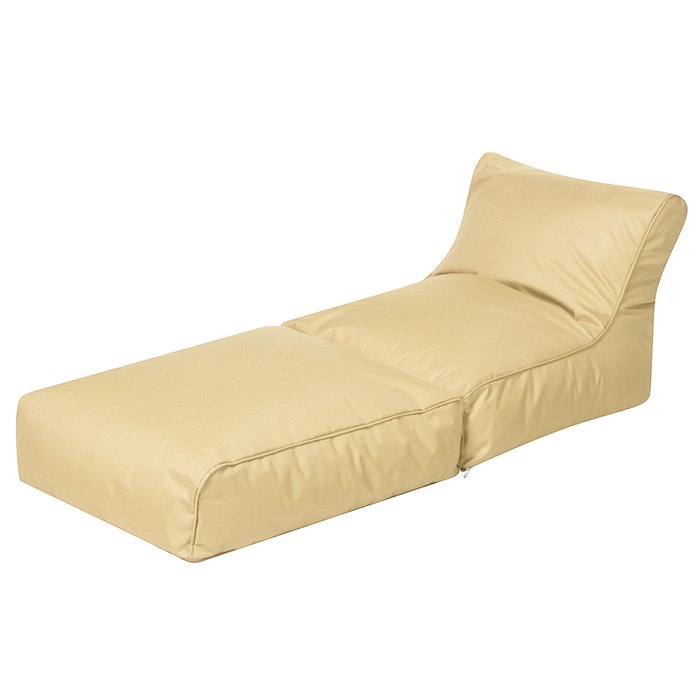 Раскладное кресло-лежак бежевого цвета - купить Бескаркасная мебель по цене 6590.0