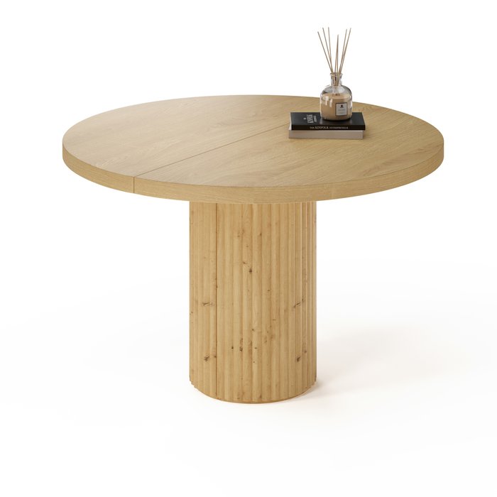 Раздвижной обеденный стол Далим L с основанием из массива дуба - лучшие Обеденные столы в INMYROOM