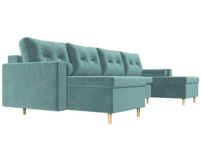 Угловой диван-кровать Белфаст темно-бирюзового цвета (тик-так)  - лучшие Угловые диваны в INMYROOM