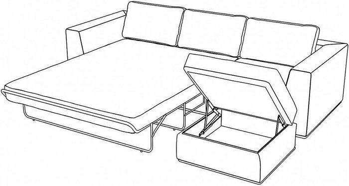 Угловой диван-кровать Igarka темно-серого цвета - купить Угловые диваны по цене 142500.0
