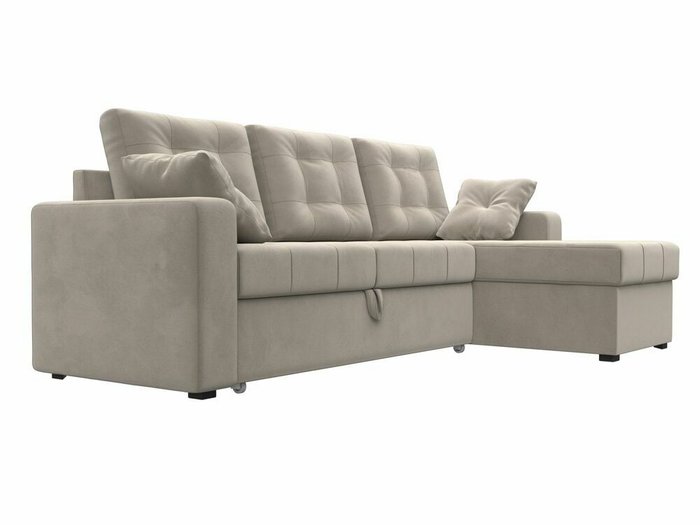 Угловой диван-кровать Камелот бежевого цвета правый угол - лучшие Угловые диваны в INMYROOM