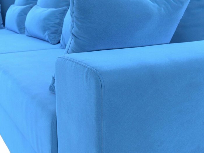 Угловой диван-кровать Майами Long темно-голубого цвета левый угол - лучшие Угловые диваны в INMYROOM