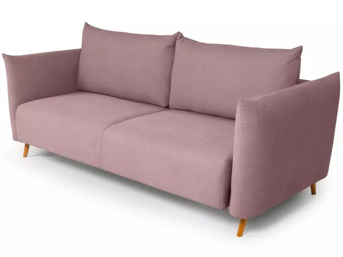 Диван-кровать Menfi розового цвета с бежевыми ножками - купить Прямые диваны по цене 111960.0
