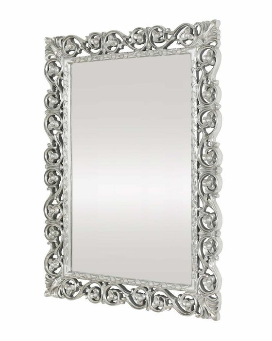 Настенное зеркало Бергамо taiwan silver в серебряной раме - купить Настенные зеркала по цене 35983.0