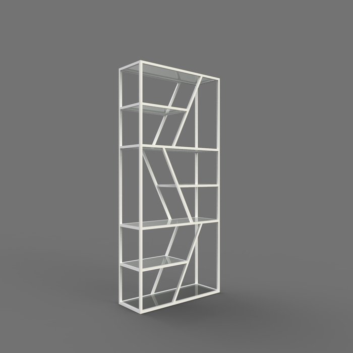 Стеллаж "Demid" белый с зеркалом (2200х1100х300)