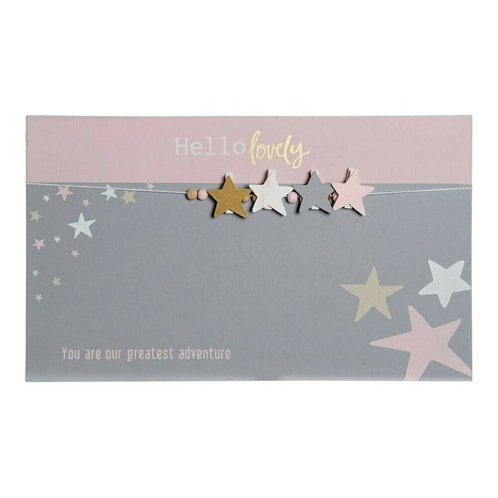 Картина-Фоторамка с Щипчиками Hello Lovely Деревянный MDF Звезды 40 x 1 x 24 cm