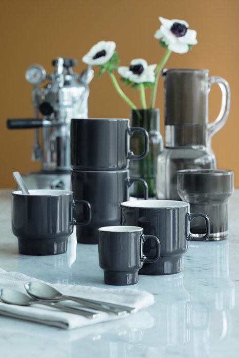 Набор из двух чашек для флэт-уайт кофе Utility серого цвета - лучшие Для чая и кофе в INMYROOM