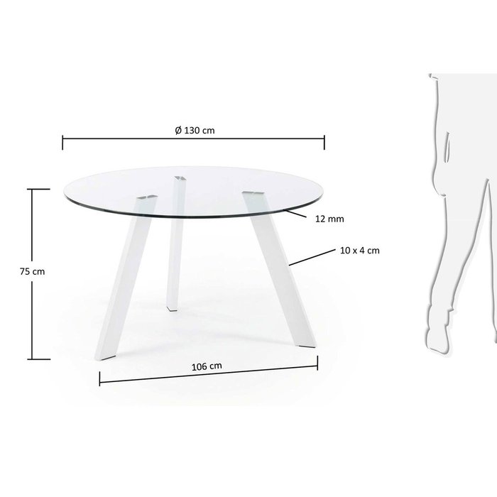 Обеденный стол Columbia со стеклянной столешницей - купить Обеденные столы по цене 71990.0